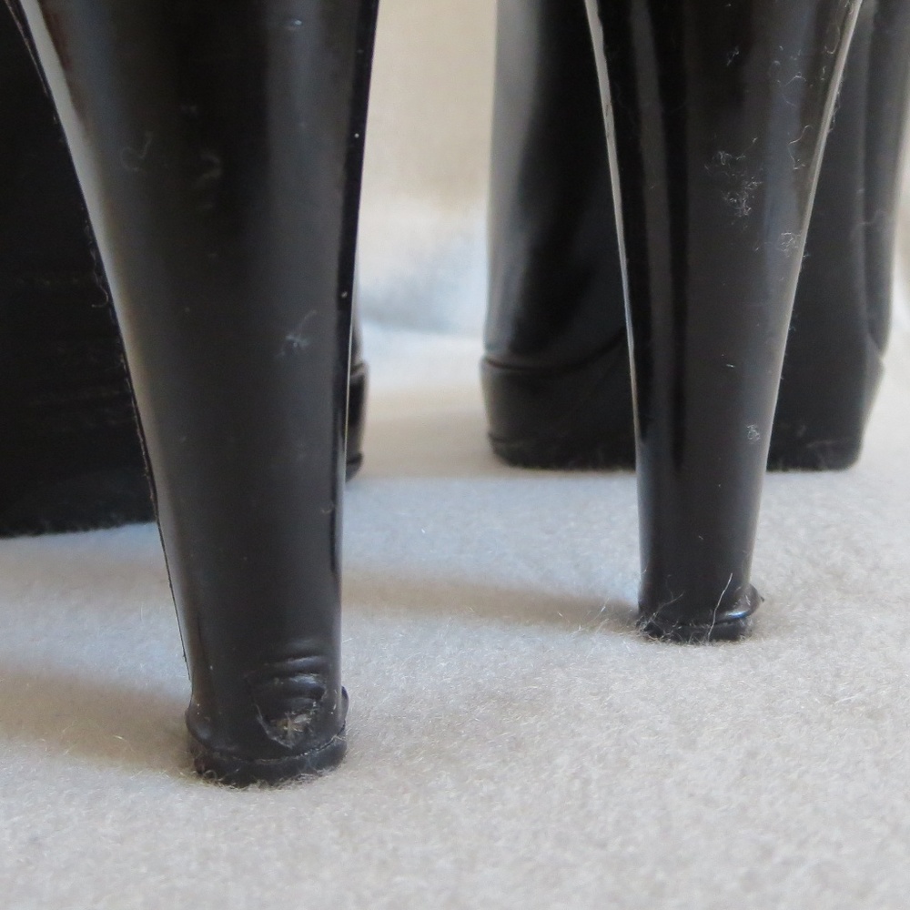 Prada High-Gloss Leather Platform Pumps SZ 38.5 - Picture 4 of 7
